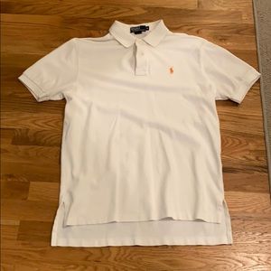 White polo shirt with Orange emblem